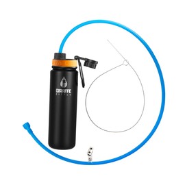 Giraffe Bottle Journey Hydration System, Insulated Stainless Steel Bottle, 36 inch / 91 cm Journey Straw