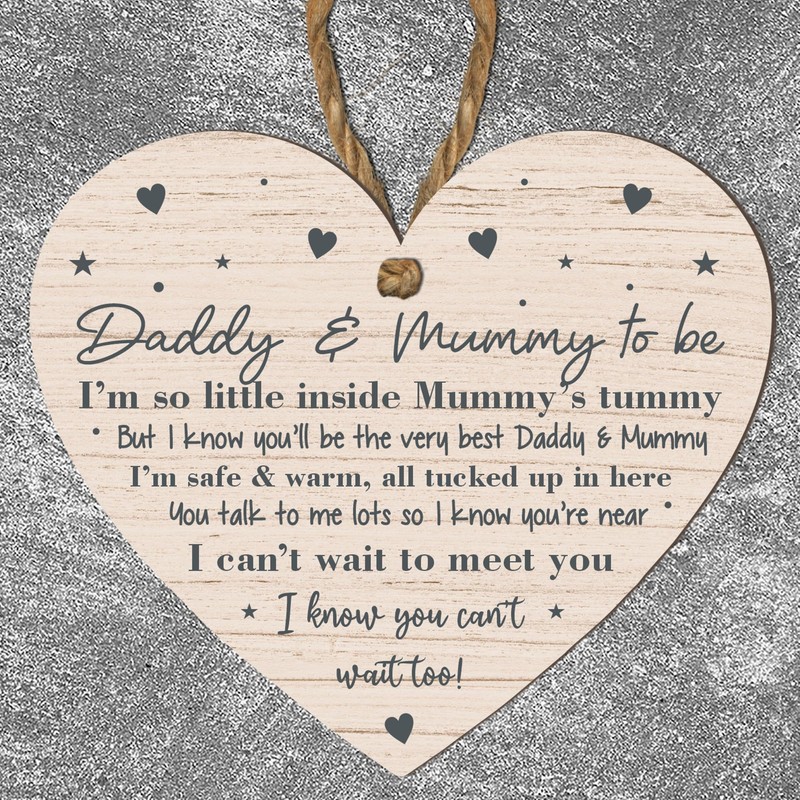 Handcrafted Countdown to Parenthood: Mummy & Daddy to Be Wooden