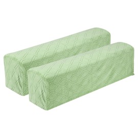 sourcing map 2Pcs Diamond Pattern Stretch Armrest Covers, Soft Armchair Slipcovers Couch Recliner Arm Cover for Chair Sofa Protector, Fruit Green