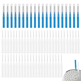 70pcs Shower Head Cleaner Tool Kit, 2 Designs Bathroom Small Hole Shower Head Cleaning Brushes & Multi-Size Picks for Tiny Nozzle Gaps Deep Clean Unclogging Brush Set