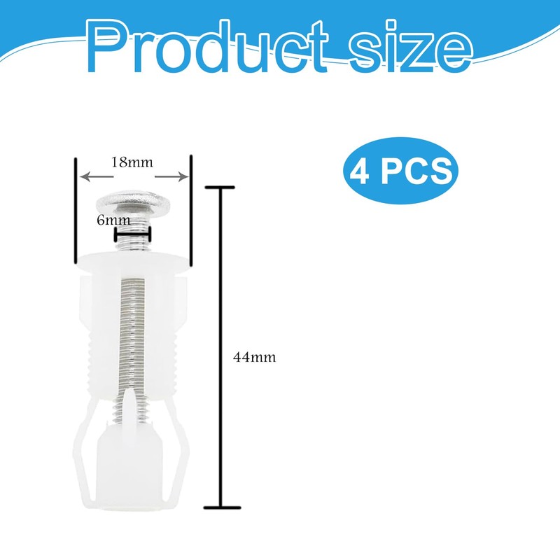 4PCS Toilet Seat Screws Set - Easy Install Top Fixing