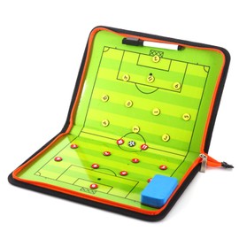 Foldable Soccer Coaching Board Set with Magnetic Number Pieces, Marker Pen, Marker Eraser, Football Full Court Zipper Design Color Strategy Board Training Aid
