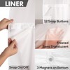 Extra Long No Hook Slub Textured Shower Curtain with Snap-in