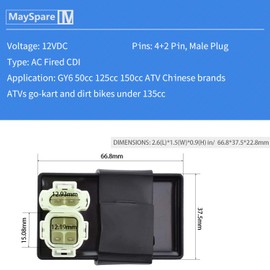 MaySpare 6 Pin AC CDI BOX for GY6 50cc 125cc 150cc ATV Taotao Roketa Sunl Lance Scooter Moped Go Kart