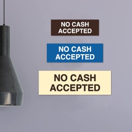 Basic No Cash Accepted Sign (Black) - Medium