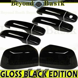 Torox 2014-2022 CHEVY Colorado GMC Canyon Crew GLOSS BLACK 2Door Handle COVERS+Mirrors