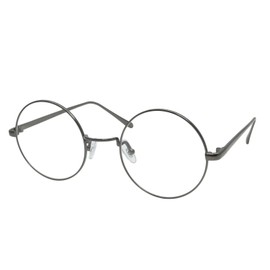 [nanala] Nanara Round Classic Round Round UV Protection Color Sunglasses Date Glasses TY3519/TY3524 with Case for Men & Women, Gunmetal/Clear (TY3524)