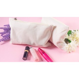 12 Pack Blank Canvas Zipper Pouch Bulk, Makeup Bag Pencil Case for Cosmetic & DIY Crafts (6 x 8 in)