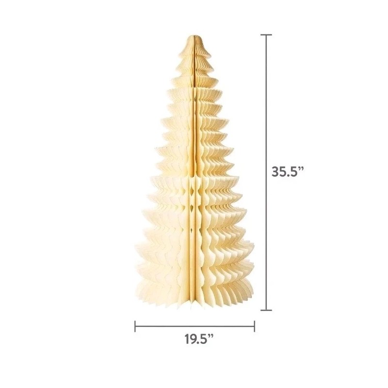 Holiday Time 35 inch Tall Paper Honeycomb Christmas Tree Decoration