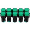 10pcs AC/DC 24V Energy Saving LED Indicator Light,22mm Thread,10W (Green)