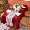 Fitable Red Faux Linen Tablecloths Rectangle 60 x 84 Inch