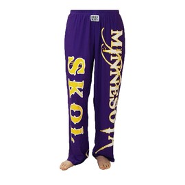BRIEF INSANITY Minnesota Skol Football Pajama Lounge Pants | Comfortable Sleek PJ Bottoms for Men & Women (Skol, Medium)
