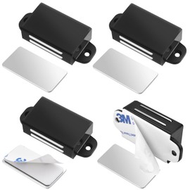 Cabinet Magnetic Catch - Magnetic Door Latch for Kitchen Cupboard Wardrobe Closet Cabinet Door Drawer, Magnetic Door Buckle with Strong Magnetic Self Adhesive (Black, 8 Pack)