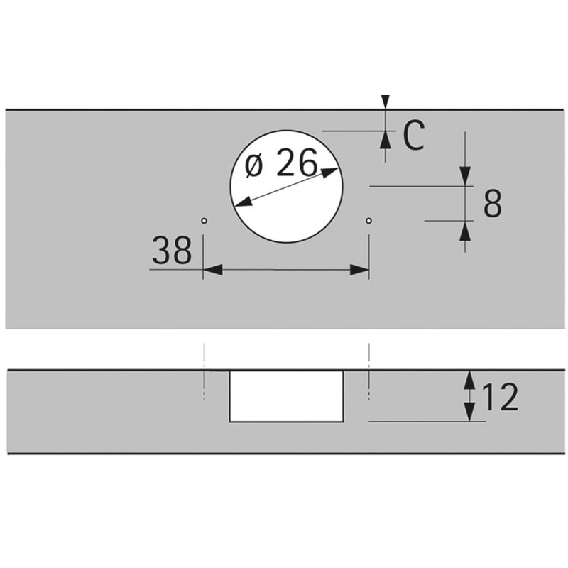 Intermat 72965 Wooden Frame Door Hinge (Intermat 9924), Semi-Present, Opening