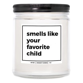 You Nique Designs Smells Like Your Favorite Child Funny Dad Candle, Hilarious Mom Gift, Fathers Day Candle 9oz, Fun Birthday Dad Surprise, Fathers Day Present from Daughter (Eucalyptus & Spearmint)