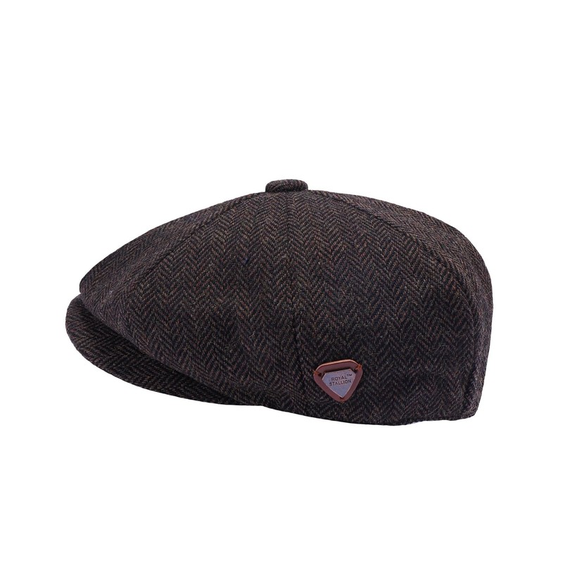 ZRWASKA® Mens Flat Caps UK 8 Panel Peaky Flat Baker
