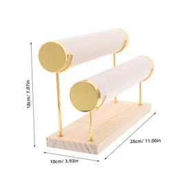 Operitacx Wood Display Stand for Jewelry Bracelet Holder Stand Multi-Layer Necklace Bangle Bracelet Watch Organizer Minimalist Elegant Design
