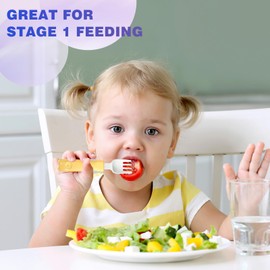 Toddler Utensils 2 Year Old, Dishwasher-Safe Toddler Forks and Spoons, Kids Utensils with Thick and Easy - adjustable - length Grip Handle for Self - Feeding- Yellow