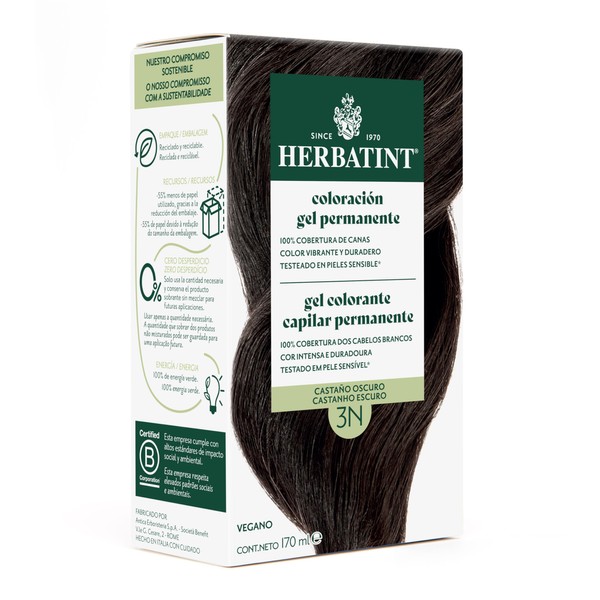 HERBATINT, Coloración Permanente para Cabello en Gel - color CASTAÑO