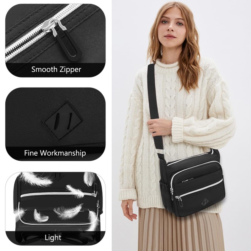 GOUNNU Shoulder Bag Women's Waterproof Crossbody Bag Nylon Leisure Shoulder