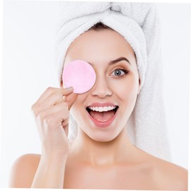 Outanaya Cosmetic Cleansing Pads Round 10 Pieces Reusable Bamboo Fiber Gentle Makeup Remover for Ladies