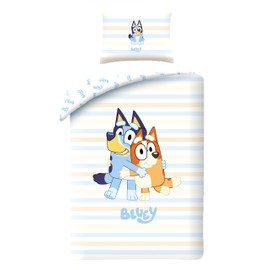 Halantex Bluey 100% Cotton Children's Duvet Cover 140 x 200 cm + Pillowcase with Bluey and Bingo