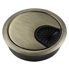 Bonsicoky 2"(50mm) Metal Desk Grommet, Zinc Alloy Desk Cord Hole Cover for Wires Cable Office Desk, Bronze