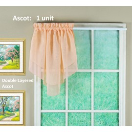 Today's Curtain Emelia Original Voile Ascot 25", Peach, 40" W x 25" L