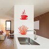 FLEXISTYLE Kitchen wall clock CUP time for coffee (Red)