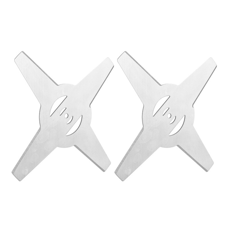 2PCS Mower Blades 4 Teeth Head Blades 7.9in Stainless Steel