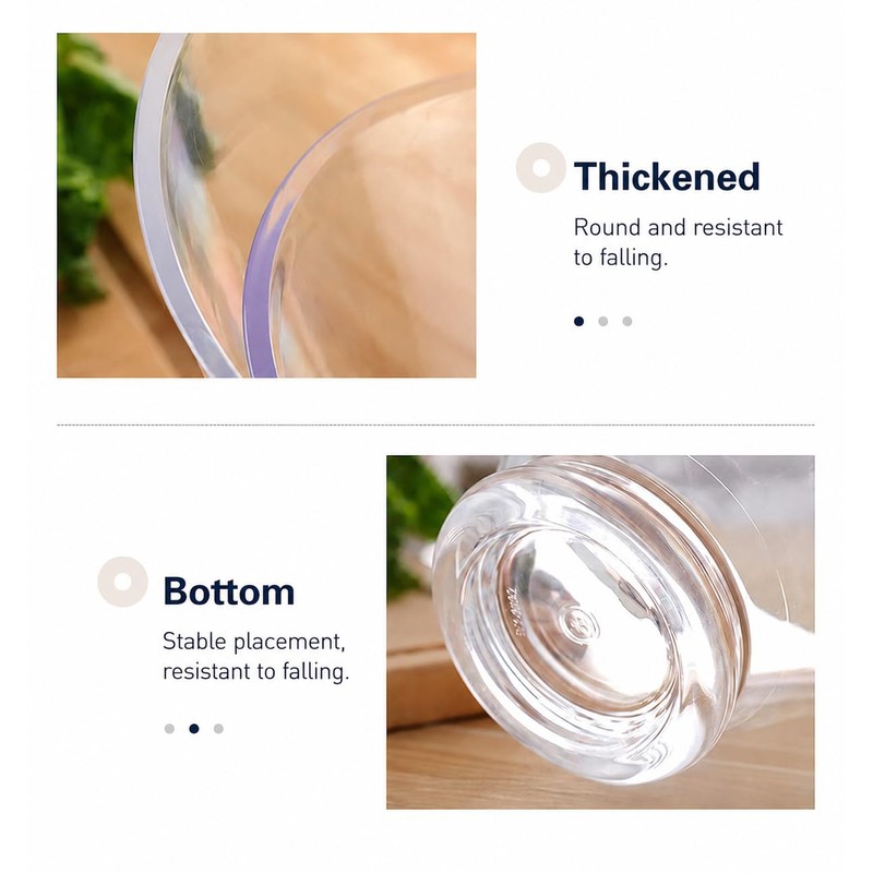 6 Pcs Clear Plastic Angled Serving Bowls and Scoops, 3