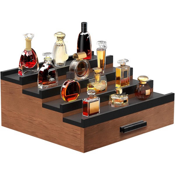 Zalida Wooden Cologne Organizer for Men 4 Tier of Perfume