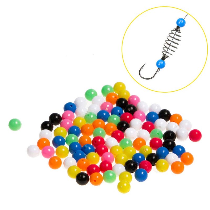 ANCLLO 100pcs Colorful Round Shaped Fishing Beads