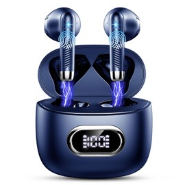 Bluetooth Kopfhörer, Kopfhörer Kabellos Bluetooth 5.3 In Ear Kopfhörer mit 4 HD Mic, 2024 Kabellose Kopfhörer 42Std ENC Noise Cancelling Earbuds Tiefer Bass, IP7 Wasserdicht Ohrhörer LED-Anzeige Blau
