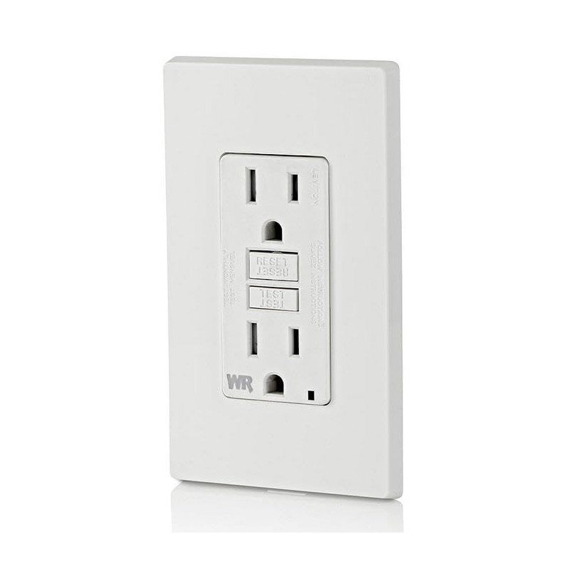 Leviton GFCI Weather-Resistant Outlet, 15 Amp, Self Test, Tamper-Resistant with