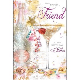 Greeting Card (JJ9128) - Birthday - Special Friend - Champagne and Strawberries