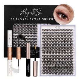 Lash Extension Kit 320PCS Individual Lashes Clusters 30D 40D Lash Clusters Kit DIY Eyelash Extension Kit with Applicator and Lash Bond&Seal,Clusters Lash Glue Remover Mix 10-16mm(30D+40D-D Curl)