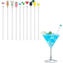 Liroyal Muddler Stir Stick Long Muddler (10-Piece Set) 9.1 inches Cocktail Coffee Beverage for Home Hotel Restaurant Bar Cafe