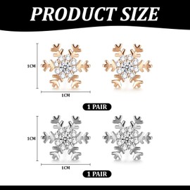 2 Pairs Of Snowflake Shaped Earrings, Rhinestone Earrings, Fashionable And Simple Earrings, Ele Ladies Earrings, Ladies Jewelry