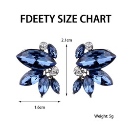 FDEETY Earrings for Women Marquise Rhinestone Earrings Bridal Wedding Earrings Fashion Jewellery Christmas Birthday, Crystal