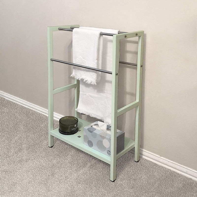 Anthology Spa Asta 4-Bar Towel Rack with Stainless Steel Storage