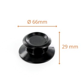DL-pro 3 x Universal Lid Handle Handle Diameter 66 mm Black for Cooking Pot Pan Pot Lid Suitable for Almost All Brands