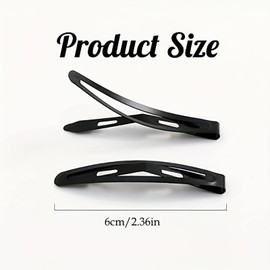 XINCHENG 10Pcs Metal Snap Hair Clips, Black Hair Clips, Flat Hair Clips, Long Non Slip Snap Hair Clips, Snap Hair Slides for Women Girls Hair Styling
