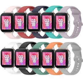 QHBAMD 10-Pack Compatible for Gizmo Watch 3 2 1/Gabb Watch 3 2 1 Watch Band, Silicone Sport Bands Breathable Waterproof Replacement Straps for Smartwatches
