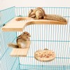 Squirrel Gerbil Chinchilla and Dwarf Hamster L-Shaped Pedal Wooden Platform,