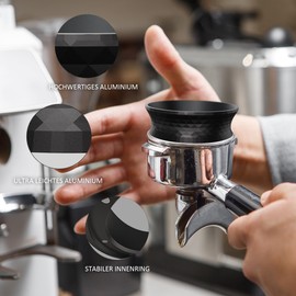 KYONANO Coffee Dosing Ring 51mm Barista Accessories Coffee Handle Accessories 51mm Espresso Output Funnel Precise Dosing Easy Tamping Suitable for Baristas and Beginners Black Diamond Shape
