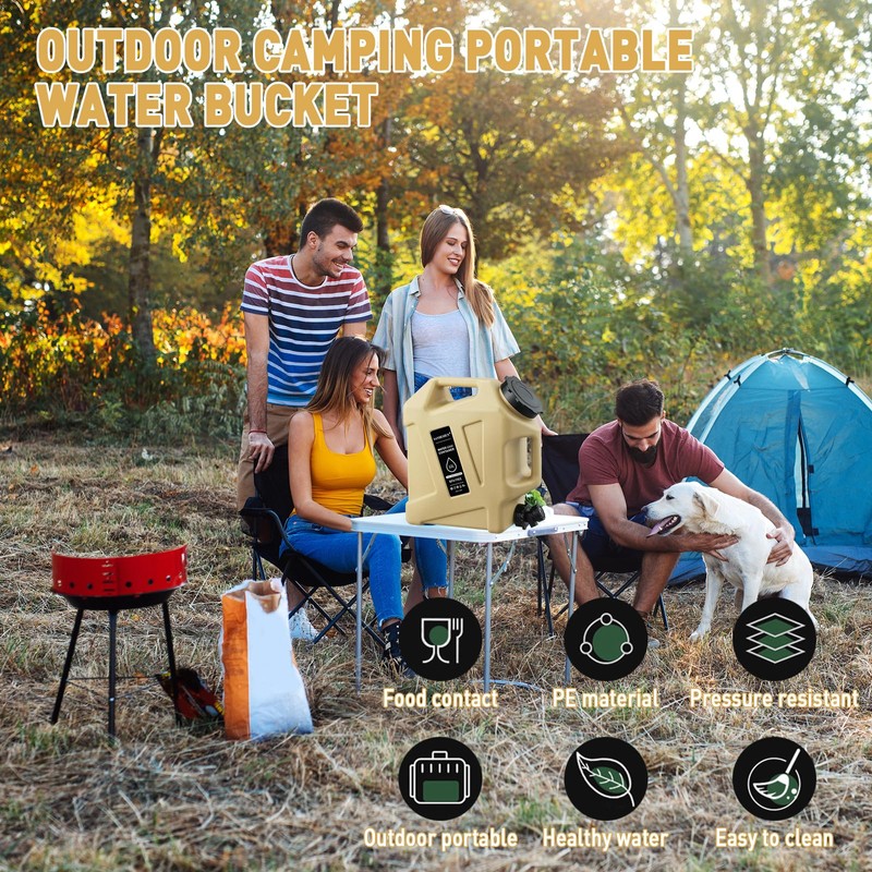 3.2 Gallon Water Jug,12L Portable Water Container with Spigot, Cleaning