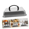 Toddmomy Stainless Steel Rectangular Basting Cover Lid Heat Resistant Cheese