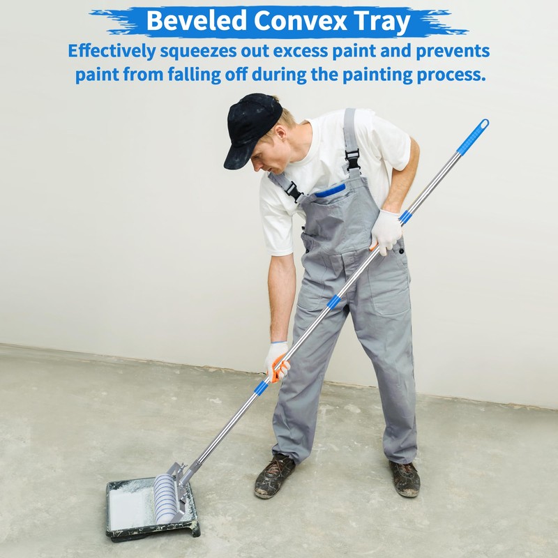 Gtouse 12 Pcs Large Paint Roller Kit,12-18" Adjustable Roller Frame