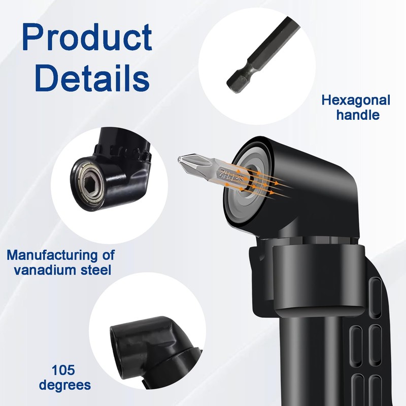Right Angle Drill Attachment, 105 Degree Right Angle Drill Bit